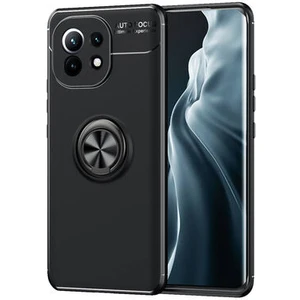 Techno Guru Xiaomi Mi 11 Ultra Koruma Sağlayan Stant Özellikli Yüzüklü Ravel Silikon Kılıf