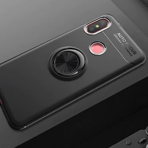 Techno Guru Xiaomi Mi A2 Lite Ultra Koruma Sağlayan Stant Özellikli Yüzüklü Ravel Silikon Kılıf