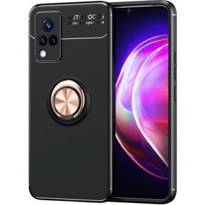 Vivo V21  Kılıf Yüzüklü Sağlam Esnek Ringo Silikon Kapak