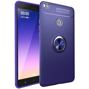 Techno Guru Xiaomi Mi Max 2 Ultra Koruma Sağlayan Stant Özellikli Yüzüklü Ravel Silikon Kılıf