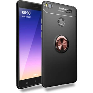 Techno Guru Xiaomi Mi Max 2 Ultra Koruma Sağlayan Stant Özellikli Yüzüklü Ravel Silikon Kılıf