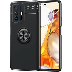 Techno Guru Xiaomi Mi 11T 5g Ultra Koruma Sağlayan Stant Özellikli Yüzüklü Ravel Silikon Kılıf