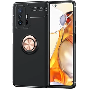 Techno Guru Xiaomi Mi 11T 5g Ultra Koruma Sağlayan Stant Özellikli Yüzüklü Ravel Silikon Kılıf