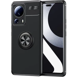 Techno Guru Xiaomi Mi 13 Lite Ultra Koruma Sağlayan Stant Özellikli Yüzüklü Ravel Silikon Kılıf