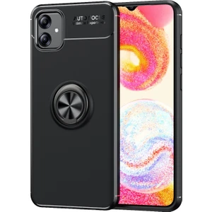 Techno Guru Samsung Galaxy A04E Ultra Koruma Sağlayan Stant Özellikli Yüzüklü Ravel Silikon Kılıf