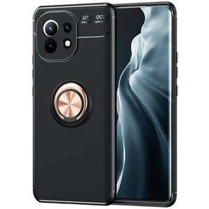 Techno Guru Xiaomi Mi 11 Ultra Koruma Sağlayan Stant Özellikli Yüzüklü Ravel Silikon Kılıf