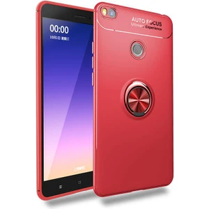 Techno Guru Xiaomi Mi Max 2 Ultra Koruma Sağlayan Stant Özellikli Yüzüklü Ravel Silikon Kılıf