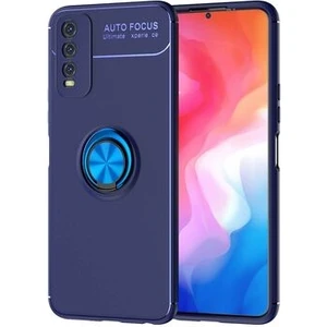 Techno Guru Vivo Y20 Ultra Koruma Sağlayan Stant Özellikli Yüzüklü Ravel Silikon Kılıf