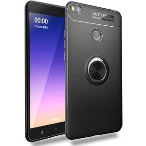 Techno Guru Xiaomi Mi Max 2 Ultra Koruma Sağlayan Stant Özellikli Yüzüklü Ravel Silikon Kılıf