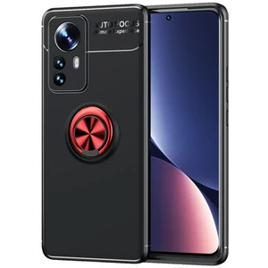 Techno Guru Xiaomi Mi 12 Pro Ultra Koruma Sağlayan Stant Özellikli Yüzüklü Ravel Silikon Kılıf