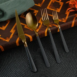 Fiore S Bronz Siyah 24 Parça 6 Kişilik Çatal Kaşık Bıçak Takımı