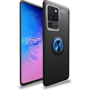 Techno Guru Samsung Galaxy S20 Ultra Ultra Koruma Sağlayan Stant Özellikli Yüzüklü Ravel Silikon Kılıf
