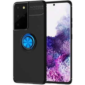 Techno Guru Samsung Galaxy S21 Ultra Ultra Koruma Sağlayan Stant Özellikli Yüzüklü Ravel Silikon Kılıf