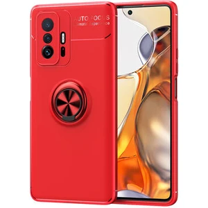 Techno Guru Xiaomi Mi 11T 5g Ultra Koruma Sağlayan Stant Özellikli Yüzüklü Ravel Silikon Kılıf