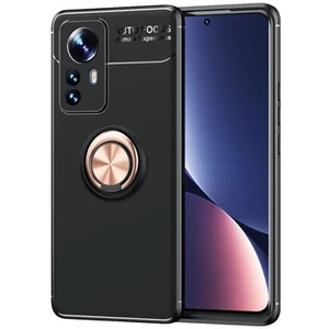 Techno Guru Xiaomi Mi 12 Pro Ultra Koruma Sağlayan Stant Özellikli Yüzüklü Ravel Silikon Kılıf