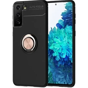 Techno Guru Samsung Galaxy S21 Plus Ultra Koruma Sağlayan Stant Özellikli Yüzüklü Ravel Silikon Kılıf