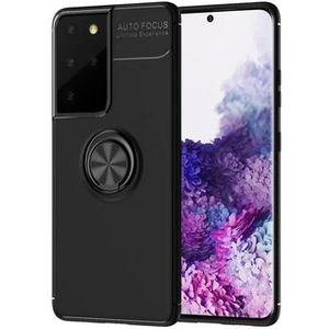 Techno Guru Samsung Galaxy S21 Ultra Ultra Koruma Sağlayan Stant Özellikli Yüzüklü Ravel Silikon Kılıf