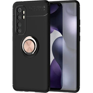 Techno Guru Xiaomi Mi Note 10 Lite Ultra Koruma Sağlayan Stant Özellikli Yüzüklü Ravel Silikon Kılıf