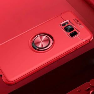 Techno Guru Samsung Galaxy S8 Plus Ultra Koruma Sağlayan Stant Özellikli Yüzüklü Ravel Silikon Kılıf