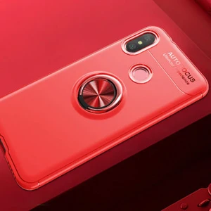 Techno Guru Xiaomi Mi A2 Lite Ultra Koruma Sağlayan Stant Özellikli Yüzüklü Ravel Silikon Kılıf