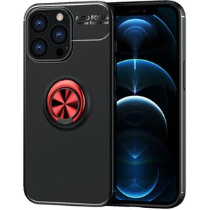 Techno Guru iPhone 13 Pro Max Ultra Koruma Sağlayan Stant Özellikli Yüzüklü Ravel Silikon Kılıf