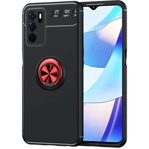 Techno Guru Oppo A16 Ultra Koruma Sağlayan Stant Özellikli Yüzüklü Ravel Silikon Kılıf