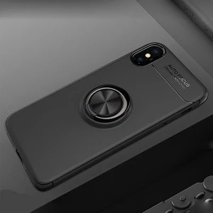 Techno Guru iPhone Xs Ultra Koruma Sağlayan Stant Özellikli Yüzüklü Ravel Silikon Kılıf