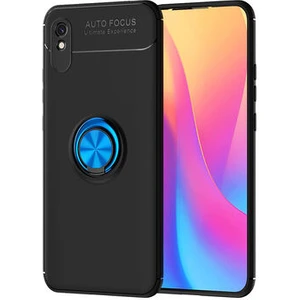Techno Guru Redmi 9A Ultra Koruma Sağlayan Stant Özellikli Yüzüklü Ravel Silikon Kılıf