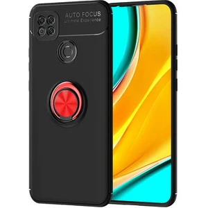 Techno Guru Redmi 9c Ultra Koruma Sağlayan Stant Özellikli Yüzüklü Ravel Silikon Kılıf