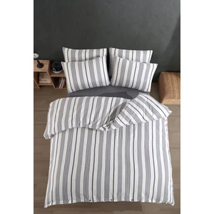 Düğmeli Lastikli Çarşaflı Pamuklu İpliği Boyalı Çift Kişilik Nevresim Takımı (2 Adet Yastık Kılıflı)