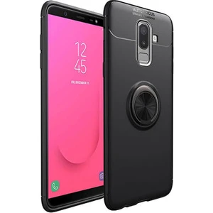 Techno Guru Samsung Galaxy J8 Ultra Koruma Sağlayan Stant Özellikli Yüzüklü Ravel Silikon Kılıf