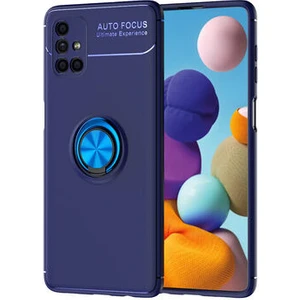 Techno Guru Samsung Galaxy M51 Ultra Koruma Sağlayan Stant Özellikli Yüzüklü Ravel Silikon Kılıf
