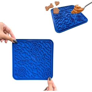 O'yalama Matı Köpek ve Kediler Için Yalama Matı Mavi Renkli Vakumlu Yapışkanlı Lickmat