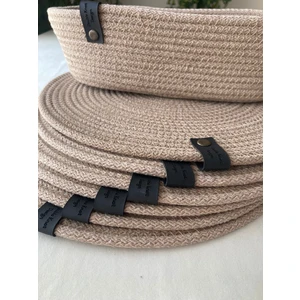 Double Knot Design 7 Prç Amerikan Servis Seti Supla Hediyelik Hasır Jüt Tress Yemek Masası Davet