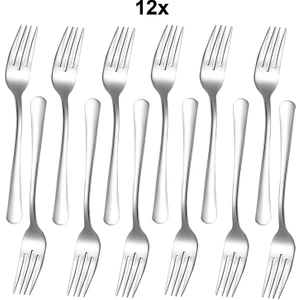 1010 Çelik 12 Adet 19 cm Silver Renk Sofra Balık Çatalı CIN743BY-12