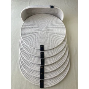 Double Knot Design 7 Prç Amerikan Servis Seti Supla Hediyelik Hasır Jüt Tress Yemek Masası Davet