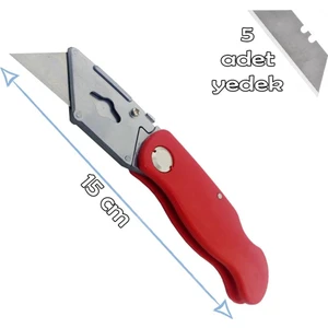 Fixman Freed Katlanır Halı Maket Bıçağı Falçata + 5 Yedek Bıçak