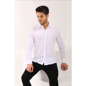 Catto Peak Beyaz Düz Regular Erkek Gömlek