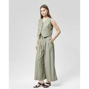 Pensli Palazzo Pantolon & Yelek Takım Su Yeşili