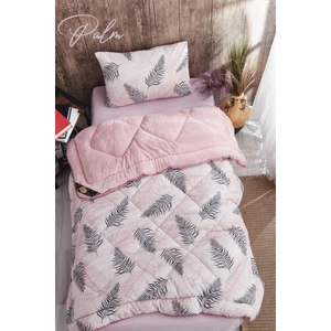 Marla Home Pofuduk Tek Kişilik Welsoft Palm Desenli Çift Taraflı Yorgan Seti