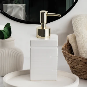 3206 Seramik Sıvı Sabunluk - Tezgah Üstü Banyo Mutfak Lavabo Sabunluğu - 275 cc