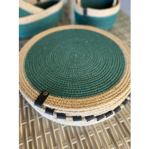 Double Knot Design 4 Adet  Amerikan Servis Supla Tress Jüt Hediyelik Sunum Davet Masa Düzeni