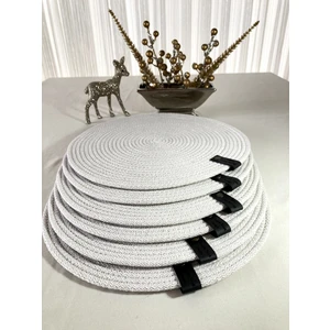 Double Knot Design 4 Adet  Amerikan Servis Supla Tress Jüt Hediyelik Sunum Davet Masa Düzeni