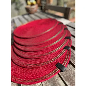 Double Knot Design 4 Adet  Amerikan Servis Supla Tress Jüt Hediyelik Sunum Davet Masa Düzeni
