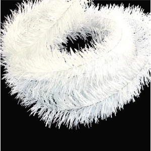 Patladı Gitti Beyaz Yılbaşı Garland Doğum Günü Simi Çam Ağacı Süsü 200 cm