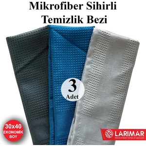 3 Adet Sihirli Mikrofiber Temizlik Bezi 30*40CM Ekonomik Boy genel temizlik