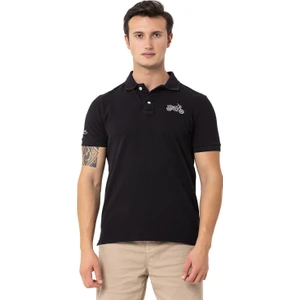 Routefield Pads Erkek Siyah Polo Tişört