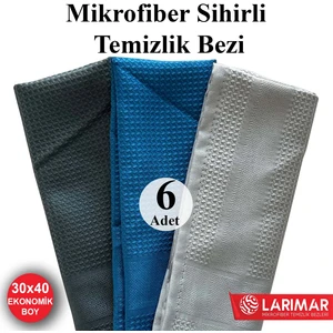 6 Adet Sihirli Mikrofiber Temizlik Bezi 30*40CM Ekonomik Boy genel temizlik