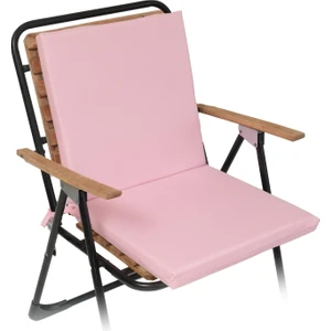 Arkalıklı Sandalye Minderi Fermuarlı 40X40 Sırtlıklı Sandalye Minderi Pembe