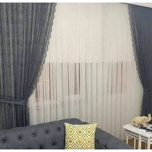 Ceylanlar Perde Iki Adet Tül Fon Perde